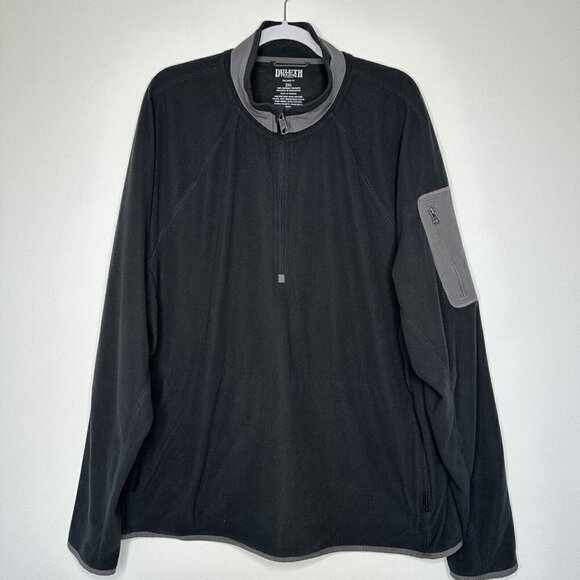 Duluth Sweater Pullover Relaxed Fit 1/4 Zip True Grid Fleece Black Size 2XL - Picture 1 of 10